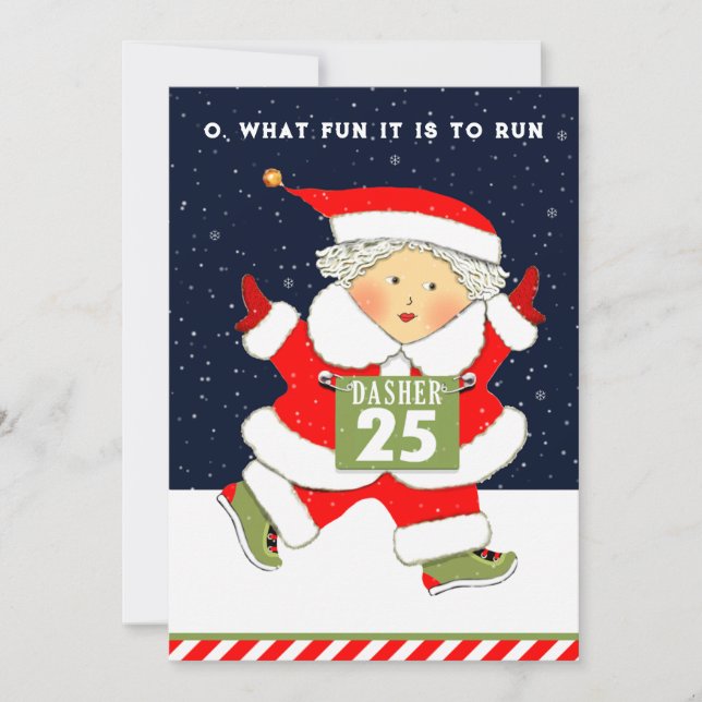 Mrs. Claus Racing Julkort (Framsida)