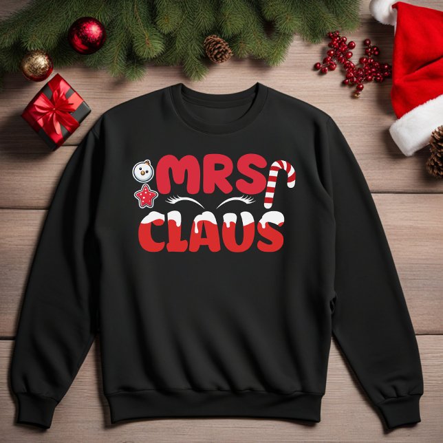 Mrs Claus Smälter Snö jul Sweatshirt T Shirt (Mrs Claus Melting Snow Funny Christmas Sweatshirt)