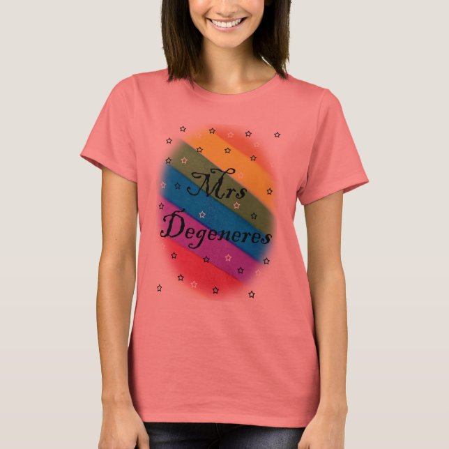 Mrs degeneres - lesbisk t-shirt (Framsida)