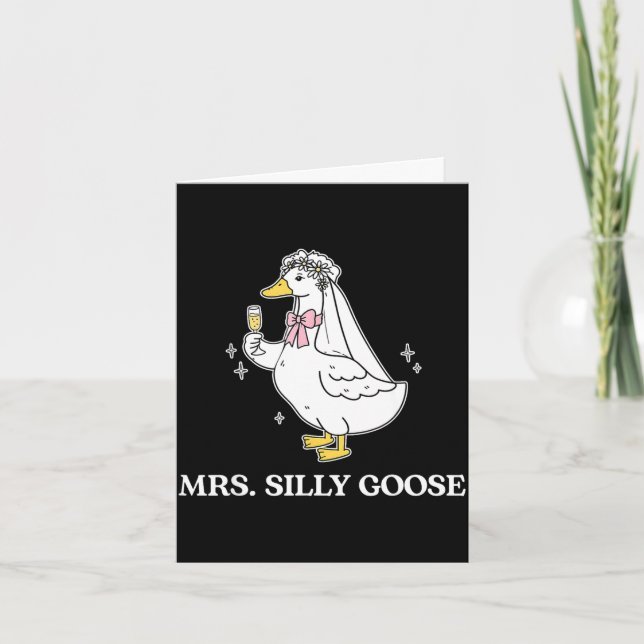 Mrs dumbringa brud gås par matchande bröllop kort (Framsida)