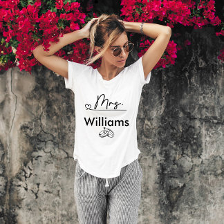 Mrs Elegant Cursive Script Personligt bröllp T Shirt