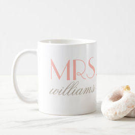 Mrs Elegant  Personlig Bröllop Monogram Kaffemugg