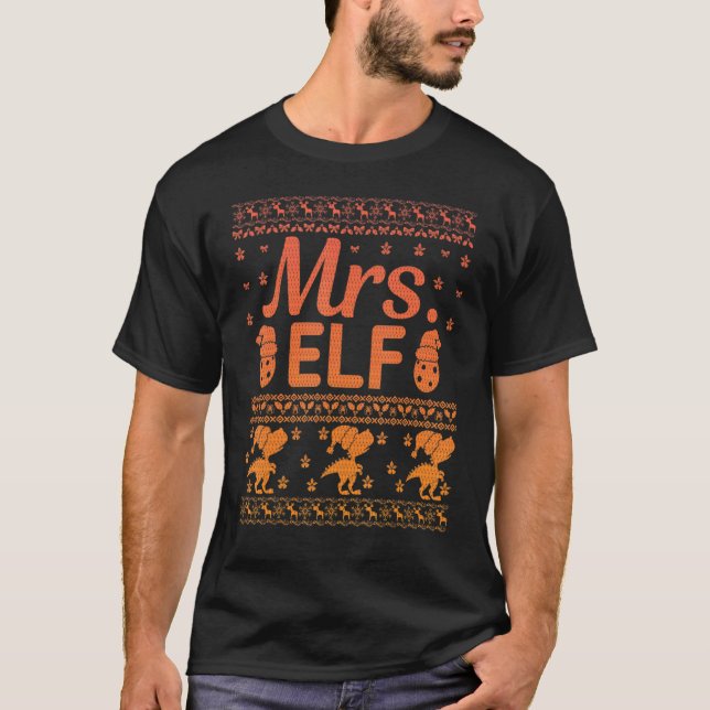 Mrs Elf Christmas Family Ugly Xmas Christmas 1 T Shirt (Framsida)