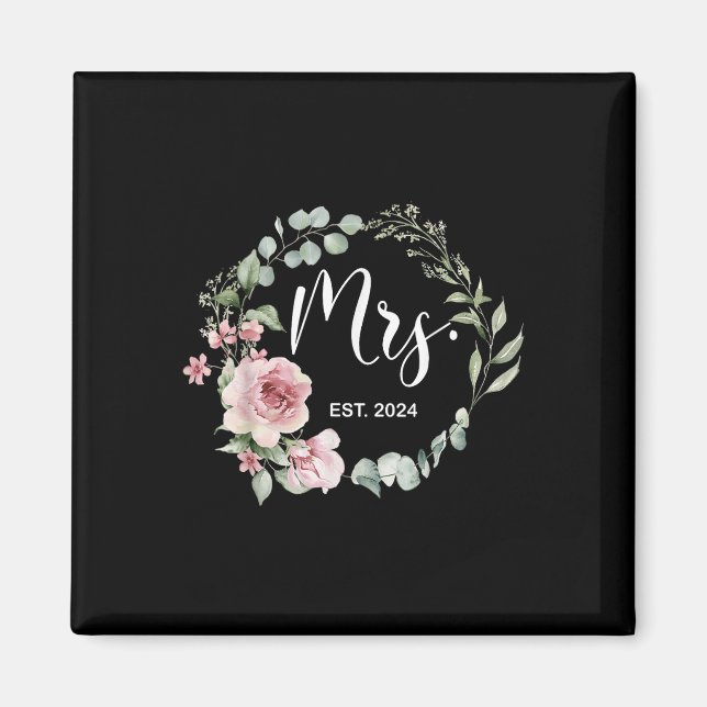 Mrs Est. 2024 Ny gifta Maka &amp; Magnet (Framsidan)