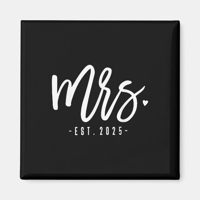 Mrs. Est. 2025 Just Married Wedding Couples Mr &am Magnet (Framsidan)
