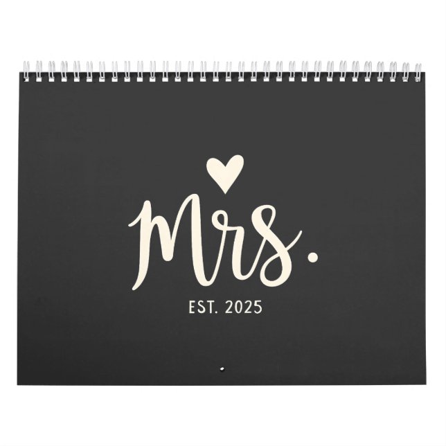 Mrs Est. 2025 Make Bride Förlovning Bröllop Kalender (Omslag)