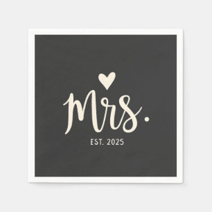 Mrs Est. 2025 Make Bride Förlovning Bröllop Pappersservett