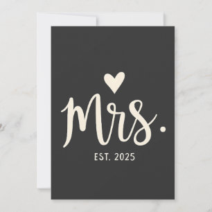 Mrs Est. 2025 Make Bride Förlovning Bröllop Tack Kort