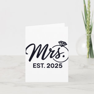 Mrs Est. 2025 Ny gifta Bröllop, Par, och Kort
