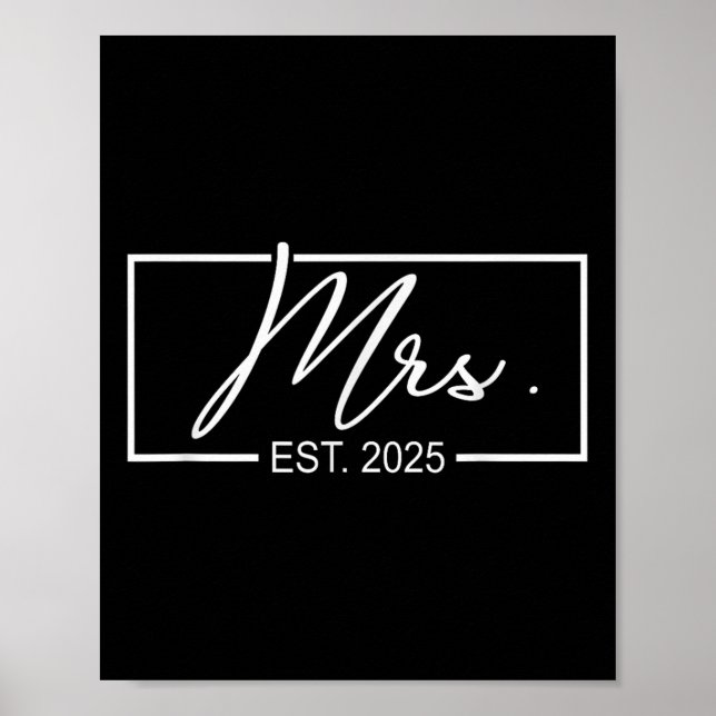 Mrs Est. 2025 Ny gifta Maka &amp; Poster (Framsidan)