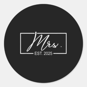 Mrs Est. 2025 Ny gifta Maka &amp; Runt Klistermärke
