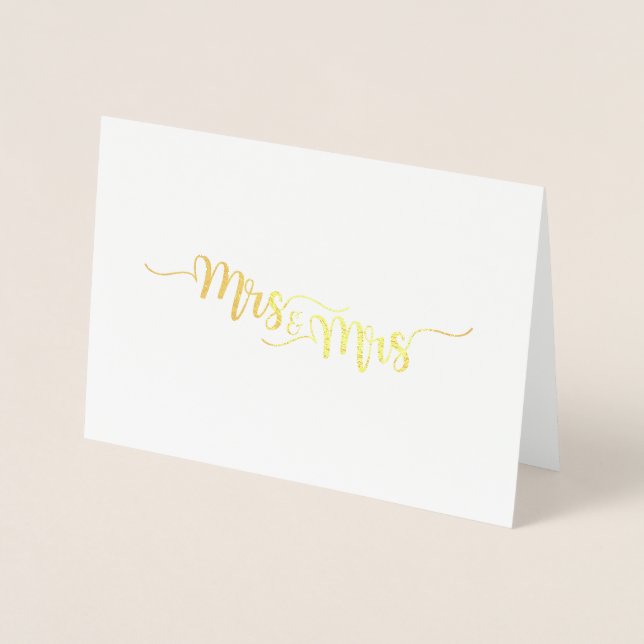 Mrs & Etched Gold Foil Greeting Card Folierat Kort (Framsida)