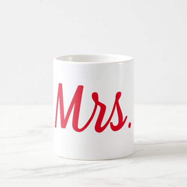 Mrs fru Monogram Red Bold Anpassningsbar Kaffemugg (Center)