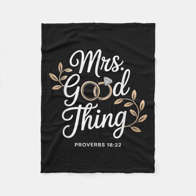 Mrs Good Thing Christian Proverbs Christian Couple Fleecefilt (Framsidan)
