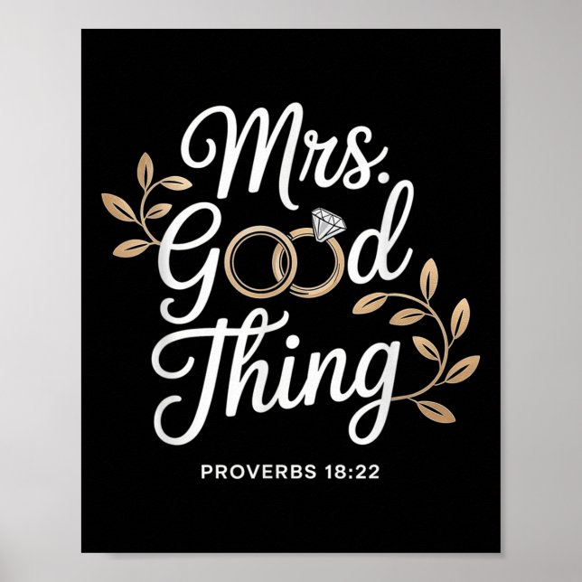 Mrs Good Thing Christian Proverbs Christian Couple Poster (Framsidan)
