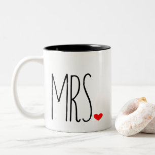 Mrs med hjärta Två-Tonad mugg