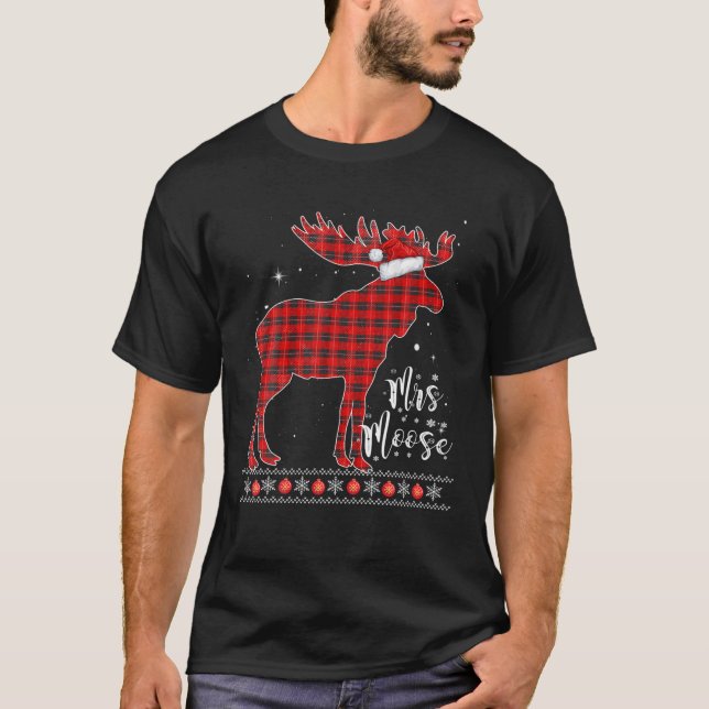 Mrs Moose | Red Play Buffalo Matching Family Paj T Shirt (Framsida)