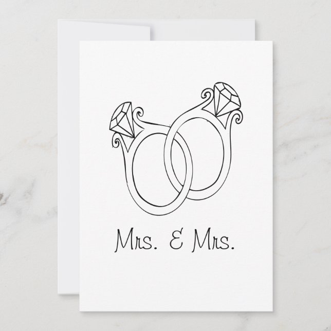 Mrs. & Mrs Bröllop Card Julkort (Framsida)