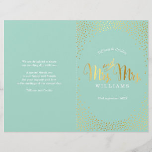 MRS & MRS BRÖLLOPSPROGRAM guld konetti mynta