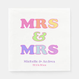 Mrs & Mrs. | Cute Colorful Gay Bröllop Pappersservett