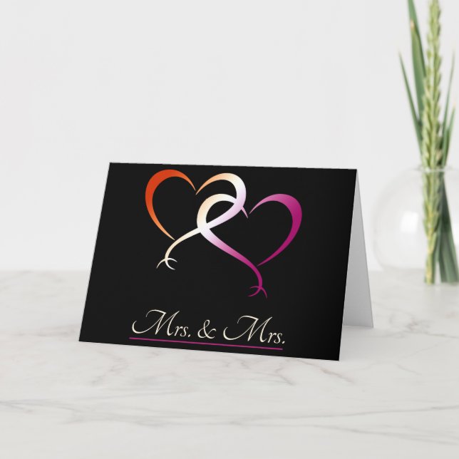Mrs. & Mrs. Flagcolors Hearts  Kort (Framsida)