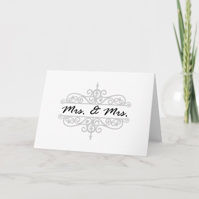 MRS & MRS LESBISK BRÖLLOP CARD CELTIC KNOT RULLA KORT (Framsida)