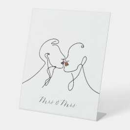 Mrs & Mrs Lesbisk Couple Line Art