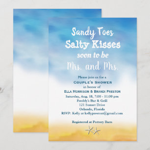 Mrs. & Mrs Sandy Toes Parppes Shower - himlar & sa Inbjudningar