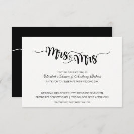 Mrs & Mrs. Script | Modern bröllopsinbjudan Inbjudningar