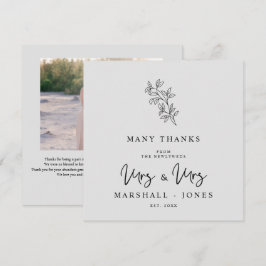 MRS & MRS Wedding Black Fancy Minimalist Branches Tack Kort