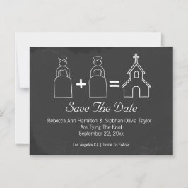 Mrs och Doodle Church Save Date Bröllop Magnetisk Inbjudningskort