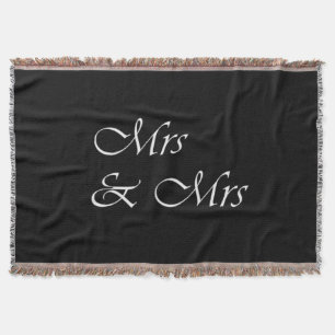 Mrs och fru Monogram Throw Blanket Filt