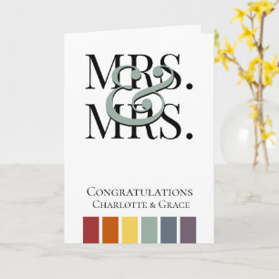 Mrs. och fru Rainbow Gay Bröllop Grattisar Kort