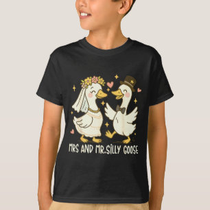 Mrs och mr dumma gås bröllopsfest rolig t shirt