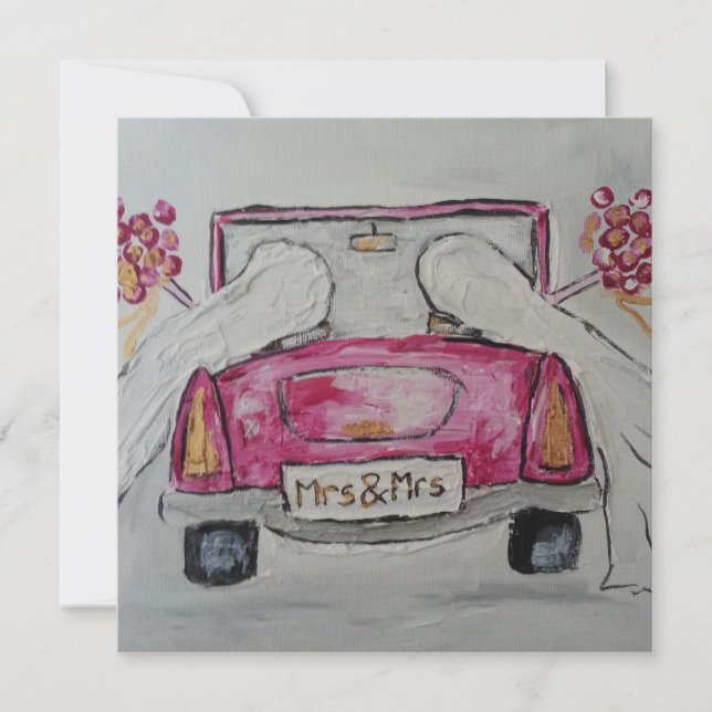 Mrs och Mrs. bröllopsinbjudan Inbjudningar (Framsida)