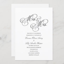 Mrs. Och Mrs. | Bröllopsinbjudan till Lesbisk Inbjudningar