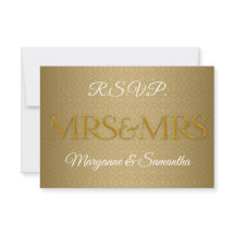 MRS och MRS Gay Bröllop OSA i Guld Damask