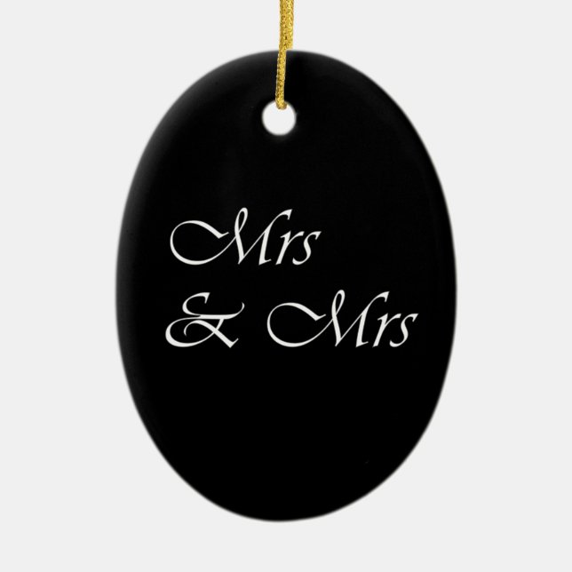 Mrs och Mrs. Julgransprydnad Keramik (Framsidan)