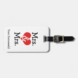 Mrs. och Mrs. Two Brides Bröllop Honeymoon Bagagebricka