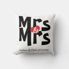 Mrs. och Mrs. Two Brides Personlig Bröllop Kudde