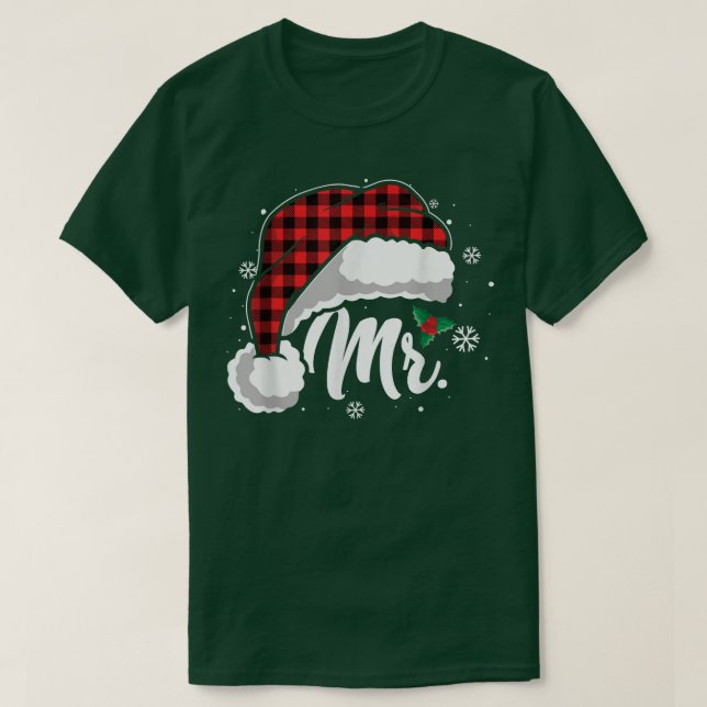 Mrs. och Santa Hat Buffalo Play-julklapp T Shirt (Design framsida)