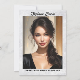 Mrs Pageant Autografkort Marmor Is QR-kod Inbjudningar