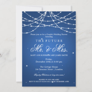 Mrs Par Shower Sparkling String Blue Inbjudningar