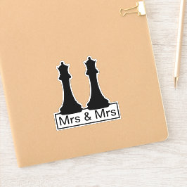 Mrs. Queen Chess Delar Gay Bröllop Klistermärken