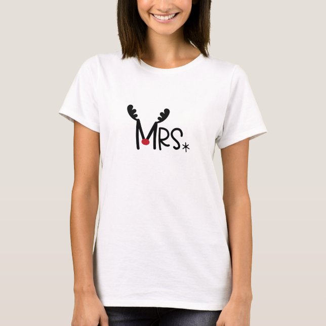 Mrs Reindeer jul T Shirt (Framsida)