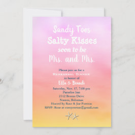 Mrs. & Sandy Toes Rehearsal Dinner sunset Inbjudningar