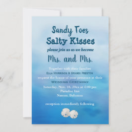 Mrs. & Sandy Toes Wedding Boping Sand $ Inbjudningar