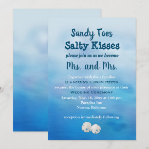Mrs. & Sandy Toes Wedding Boping Sand $ Inbjudningar