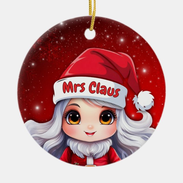 Mrs Santa Claus 🤶🎄 Julgransprydnad Keramik (Framsidan)