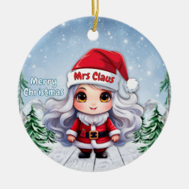 Mrs Santa Claus 🤶🎄 Julgransprydnad Keramik